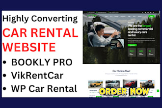 build car rental website car hire vehicle limousine car rental website funnel