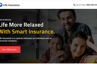 design life insurance website health medical insurance website landing page