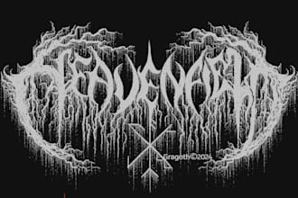 draw brutal death or black metal logo