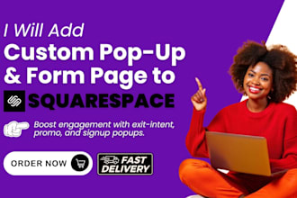 add custom page or popup to squarespace website
