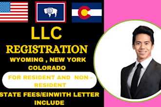 register US llc company for non USA residents, business registrations and ein