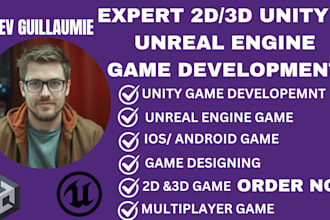 develop mobile game in unity and unreal engine, for ios,android,web, 2d ,3d game