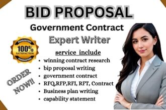 write rfp and rfq proposals, conduct government contract research, and craft win