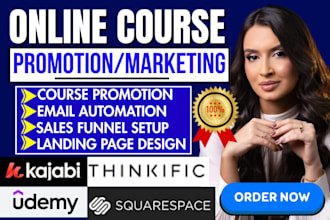 udemy online course promotion thinkific teachable course marketing sales funnel