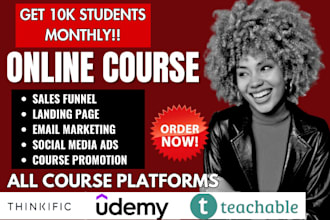 do online course udemy promotion, thinkific course udemy course sales funnel SEO