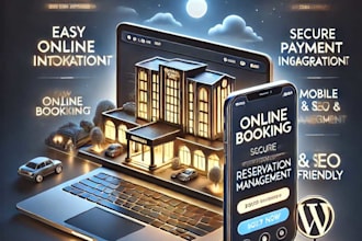 create a hotel rental booking website with payment system