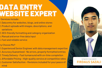 upload products and manage website data entry