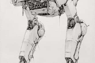 design robots and concept art of futuristic mecha