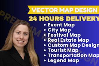 design vector map for event, real estate, city and festival map within 24 hours