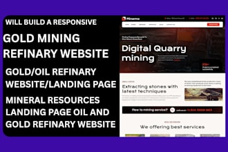 design profitable gold mining website quarry landing page refinery website