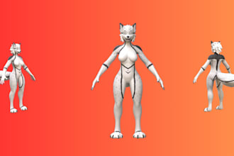 create custom 3d furry avatar 3d vr chart avatar