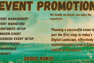 promote and market eventbrite, conference, webinar, events to increase attendees