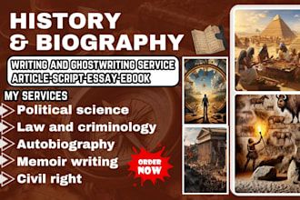 ghostwrite history ebook, biography ebook, autobiography, political science