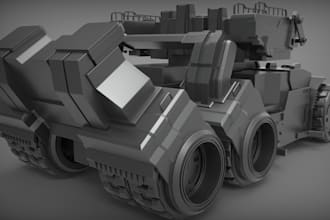create realistic 3d hard surface assets vehicles and props with uv mapping