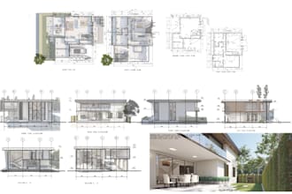 draw 2d floor plan, furniture layout, elevation, and section
