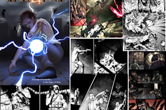 draw graphic novel comic page, colored book illustration, nsfw anime manga art
