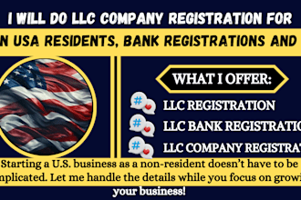 do US company and bank llc registration,  for US non resident, ein number