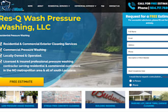 design pressure washing website power washing, soft wash website