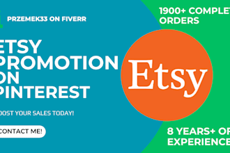 promote your etsy shop on my high traffic pinterest boards to boost sales