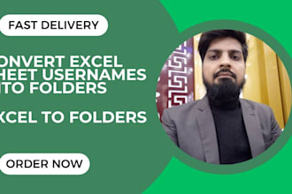 convert excel sheet usernames into folders automatically