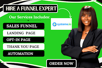 build high converting sales funnel landing page website with systeme io