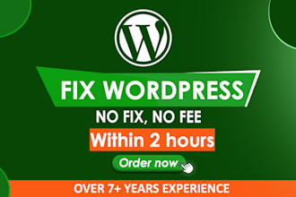 fix your wordpress website issues within 2 hours