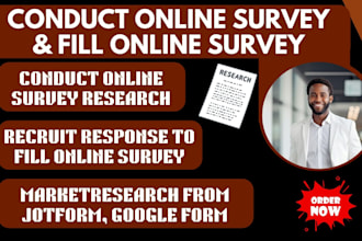 do online survey via jotform, typeform, google forms and fill online survey
