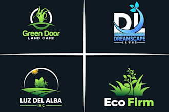 create a landscape agriculture and grass or lawn care logo