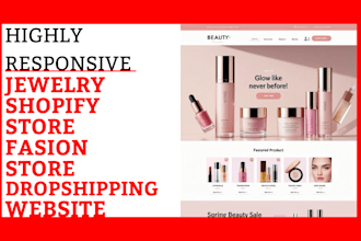 design  jewelry store fashion shopify store  jewelry dropshipping  website