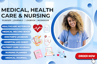 create medical ebooks, fillable journals, planners, and logbook for amazon kdp