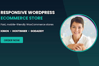 create a responsive wordpress ecommerce store on ionos hostinger or godaddy