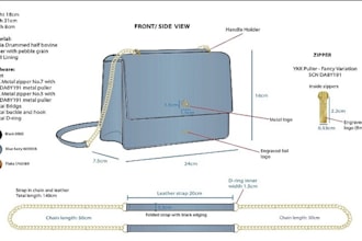 design any bag design, bag fashion flats with bag tech pack