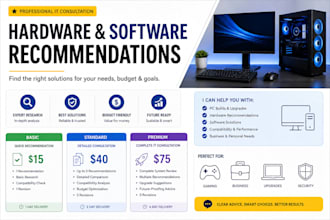 provide professional hardware and software recommendations