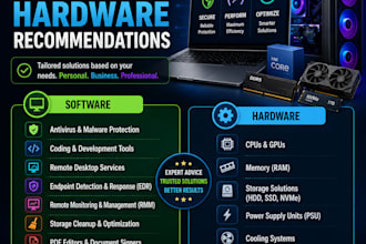provide expert software and hardware recommendations