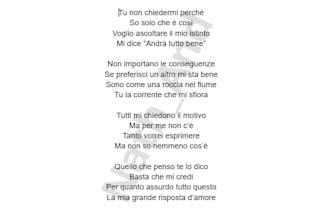write a verse of a song in italian