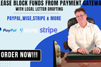 draft appeal letter to release blocked funds from stripe and payment processors