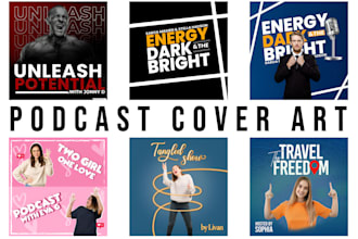 make a podcast logo and podcast cover art design in 24hrs