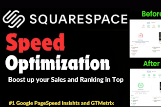 do your squarespace website speed optimization on google pagespeed and gtmetrix