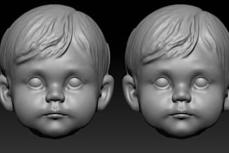 sculpt 3d head, full body model, 3d head bust, character model,  for 3d printing