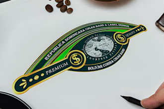 do cigar label, cigar logo, cigar band and cigar box design