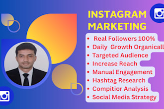 do your instagram marketing, manage, grow profile and followers organically