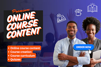develop online course content, course creation, course curriculum and quizzes