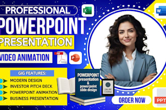 do creative powerpoint slide animation, infographic presentations design
