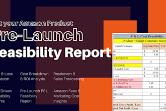 create a pre launch p and l feasibility report for amazon product launch