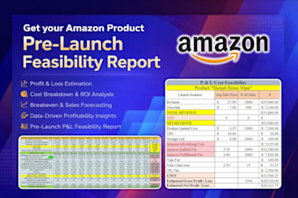do amazon product research with profit analysis and feasibility report