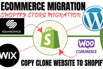 migrate wix wordpress bigcommerce squarespace weebly store to shopify store