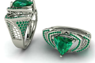 design 3d solitaire ring jewelry for 3d printing or rendering