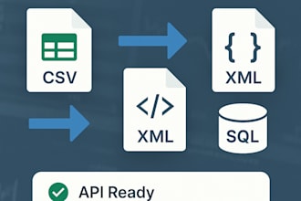 reformat and convert data files like CSV, json, XML, sql for apis or databases