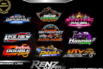 make a automotive car wash, racing car, sports team logo