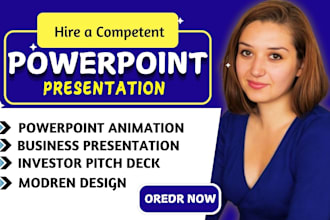 do impactful powerpoint presentation design, business presentation or pitch deck